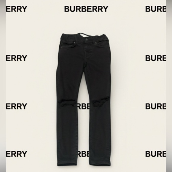 Authentic Burberry luxury designer black denim jeans Sz 8 kids